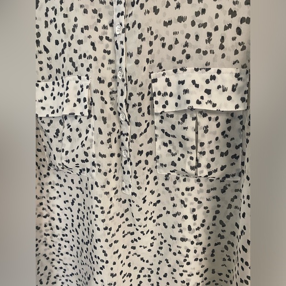 Kensie Semi Sheer Button Up Long Sleeve Blouse Size L - Picture 3 of 4